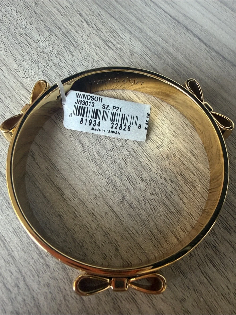 My Flat in London Gold and Black Bow Cuff Bracelet